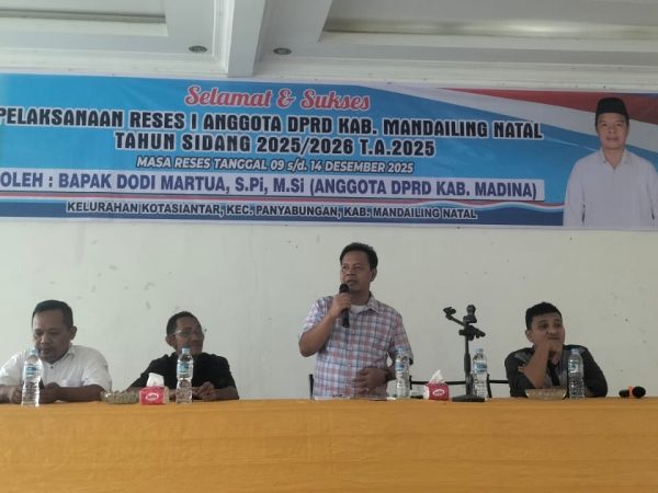 Anggota DPRD Madina, Dodi Martua Serap Aspirasi Warga dalam Reses I Tahun Sidang 2025/2026 di Kelurahan Kota Siantar